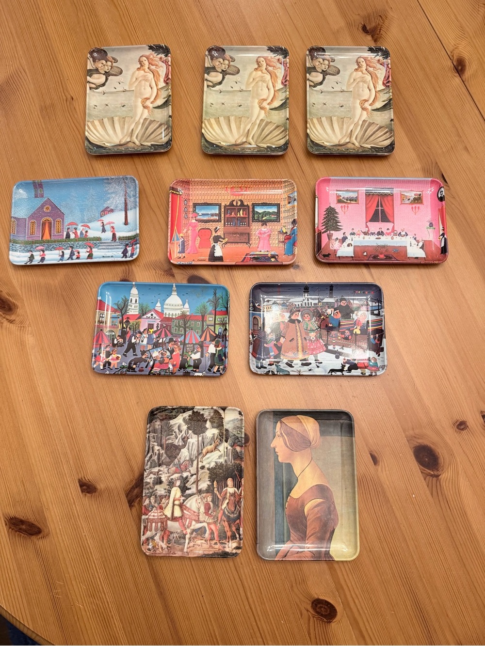 Lot of 10 Mebel Collectable Melamine Trinket Trays